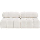  Manufacturer Color_Cream -- Ames 68" Cream Boucle Fabric Upholstered 2 pc Armless Modular Loveseat IMAGE 4