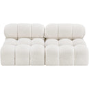  Manufacturer Color_Cream -- Ames 68" Cream Boucle Fabric Upholstered 2 pc Armless Modular Loveseat IMAGE 5