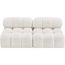 Meridian Ames Cream Boucle Fabric Modular Sofa IMAGE 5