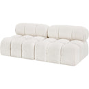  Manufacturer Color_Cream -- Ames 68" Cream Boucle Fabric Upholstered 2 pc Armless Modular Loveseat IMAGE 6