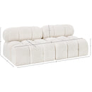  Manufacturer Color_Cream -- Ames 68" Cream Boucle Fabric Upholstered 2 pc Armless Modular Loveseat IMAGE 9