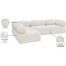  Manufacturer Color_Cream -- Ames 102" Cream Boucle Fabric Upholstered 4 pc Modular Sectional IMAGE 15