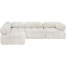  Manufacturer Color_Cream -- Ames 102" Cream Boucle Fabric Upholstered 4 pc Modular Sectional IMAGE 4