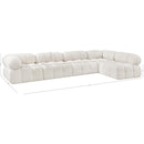  Manufacturer Color_Cream -- Ames 136" Cream Boucle Fabric Upholstered 5 pc Modular Sectional IMAGE 13