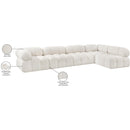 Meridian Ames Cream Boucle Fabric Modular Sectional IMAGE 14