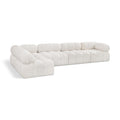  Manufacturer Color_Cream -- Ames 136" Cream Boucle Fabric Upholstered 5 pc Modular Sectional IMAGE 1