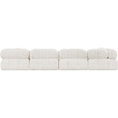  Manufacturer Color_Cream -- Ames 136" Cream Boucle Fabric Upholstered 5 pc Modular Sectional IMAGE 3