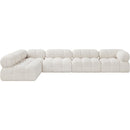  Manufacturer Color_Cream -- Ames 136" Cream Boucle Fabric Upholstered 5 pc Modular Sectional IMAGE 4