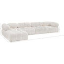  Manufacturer Color_Cream -- Ames 136" Cream Boucle Fabric Upholstered 5 pc Modular Sectional IMAGE 13