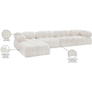  Manufacturer Color_Cream -- Ames 136" Cream Boucle Fabric Upholstered 5 pc Modular Sectional IMAGE 14