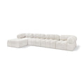  Manufacturer Color_Cream -- Ames 136" Cream Boucle Fabric Upholstered 5 pc Modular Sectional IMAGE 1