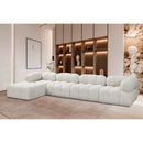 Manufacturer Color_Cream -- Ames 136" Cream Boucle Fabric Upholstered 5 pc Modular Sectional IMAGE 2