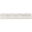  Manufacturer Color_Cream -- Ames 136" Cream Boucle Fabric Upholstered 5 pc Modular Sectional IMAGE 3