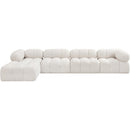  Manufacturer Color_Cream -- Ames 136" Cream Boucle Fabric Upholstered 5 pc Modular Sectional IMAGE 4