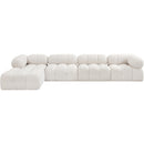 Meridian Ames Cream Boucle Fabric Modular Sectional IMAGE 4