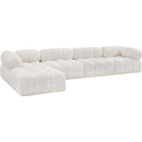 Meridian Ames Cream Boucle Fabric Modular Sectional IMAGE 6