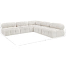  Manufacturer Color_Cream -- Ames 102" Cream Boucle Fabric Upholstered 5 pc Modular Sectional IMAGE 11