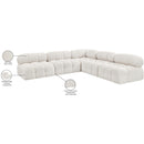  Manufacturer Color_Cream -- Ames 102" Cream Boucle Fabric Upholstered 5 pc Modular Sectional IMAGE 12