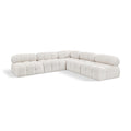  Manufacturer Color_Cream -- Ames 102" Cream Boucle Fabric Upholstered 5 pc Modular Sectional IMAGE 1