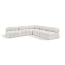 Meridian Ames Cream Boucle Fabric Modular Sectional IMAGE 1
