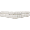  Manufacturer Color_Cream -- Ames 102" Cream Boucle Fabric Upholstered 5 pc Modular Sectional IMAGE 3