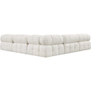 Meridian Ames Cream Boucle Fabric Modular Sectional IMAGE 3