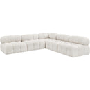  Manufacturer Color_Cream -- Ames 102" Cream Boucle Fabric Upholstered 5 pc Modular Sectional IMAGE 4