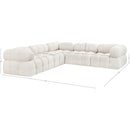  Manufacturer Color_Cream -- Ames 102" Cream Boucle Fabric Upholstered 5 pc Modular Sectional IMAGE 15