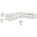  Manufacturer Color_Cream -- Ames 102" Cream Boucle Fabric Upholstered 5 pc Modular Sectional IMAGE 16