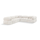 Meridian Ames Cream Boucle Fabric Modular Sectional IMAGE 1