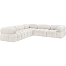  Manufacturer Color_Cream -- Ames 102" Cream Boucle Fabric Upholstered 5 pc Modular Sectional IMAGE 4