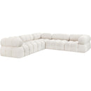 Meridian Ames Cream Boucle Fabric Modular Sectional IMAGE 4