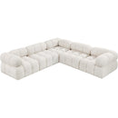  Manufacturer Color_Cream -- Ames 102" Cream Boucle Fabric Upholstered 5 pc Modular Sectional IMAGE 5
