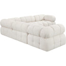 Meridian Ames Cream Boucle Fabric Modular Sectional IMAGE 6