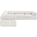 Meridian Ames Cream Boucle Fabric Modular Sectional IMAGE 7