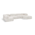  Manufacturer Color_Cream -- Ames 136" Cream Boucle Fabric Upholstered 6 pc Modular Sectional IMAGE 1