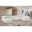 Meridian Ames Cream Boucle Fabric Modular Sectional IMAGE 2