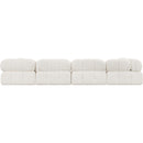  Manufacturer Color_Cream -- Ames 136" Cream Boucle Fabric Upholstered 6 pc Modular Sectional IMAGE 3