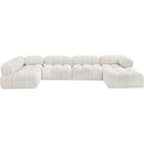 Meridian Ames Cream Boucle Fabric Modular Sectional IMAGE 4