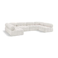  Manufacturer Color_Cream -- Ames 136" Cream Boucle Fabric Upholstered 6 pc Modular Sectional IMAGE 1