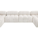  Manufacturer Color_Cream -- Ames 136" Cream Boucle Fabric Upholstered 6 pc Modular Sectional IMAGE 8