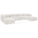  Manufacturer Color_Cream -- Ames 136" Cream Boucle Fabric Upholstered 6 pc Modular Sectional IMAGE 15