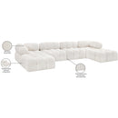  Manufacturer Color_Cream -- Ames 136" Cream Boucle Fabric Upholstered 6 pc Modular Sectional IMAGE 16