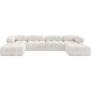Meridian Ames Cream Boucle Fabric Modular Sectional IMAGE 4