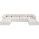  Manufacturer Color_Cream -- Ames 136" Cream Boucle Fabric Upholstered 6 pc Modular Sectional IMAGE 5