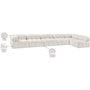  Manufacturer Color_Cream -- Ames 170" Cream Boucle Fabric Upholstered 6 pc Modular Sectional IMAGE 14