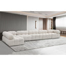  Manufacturer Color_Cream -- Ames 170" Cream Boucle Fabric Upholstered 6 pc Modular Sectional IMAGE 2