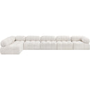  Manufacturer Color_Cream -- Ames 170" Cream Boucle Fabric Upholstered 6 pc Modular Sectional IMAGE 4