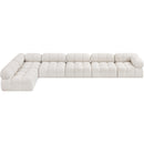  Manufacturer Color_Cream -- Ames 170" Cream Boucle Fabric Upholstered 6 pc Modular Sectional IMAGE 5
