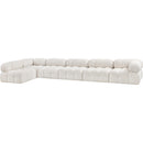  Manufacturer Color_Cream -- Ames 170" Cream Boucle Fabric Upholstered 6 pc Modular Sectional IMAGE 6